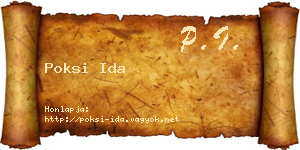 Poksi Ida névjegykártya